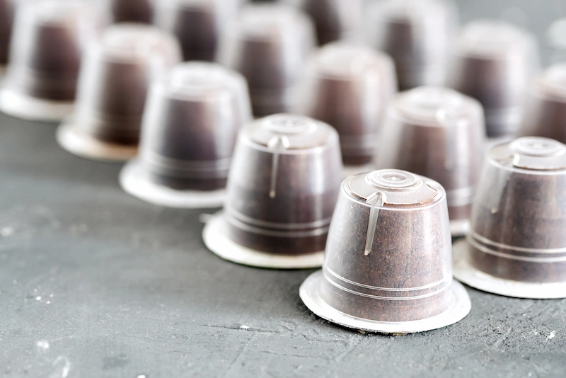 capsules cafe pour machine cafe arriere plan capsules cafe gros plan